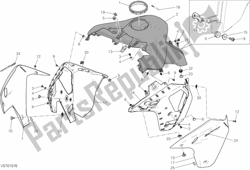 Wszystkie części do 34a - Owiewka Ducati Multistrada 1200 Enduro Touring 2017